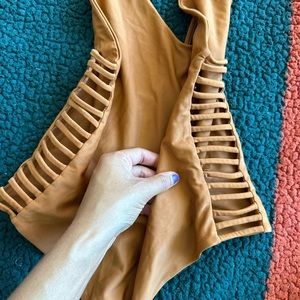 Ribbed side one piece swimsuit